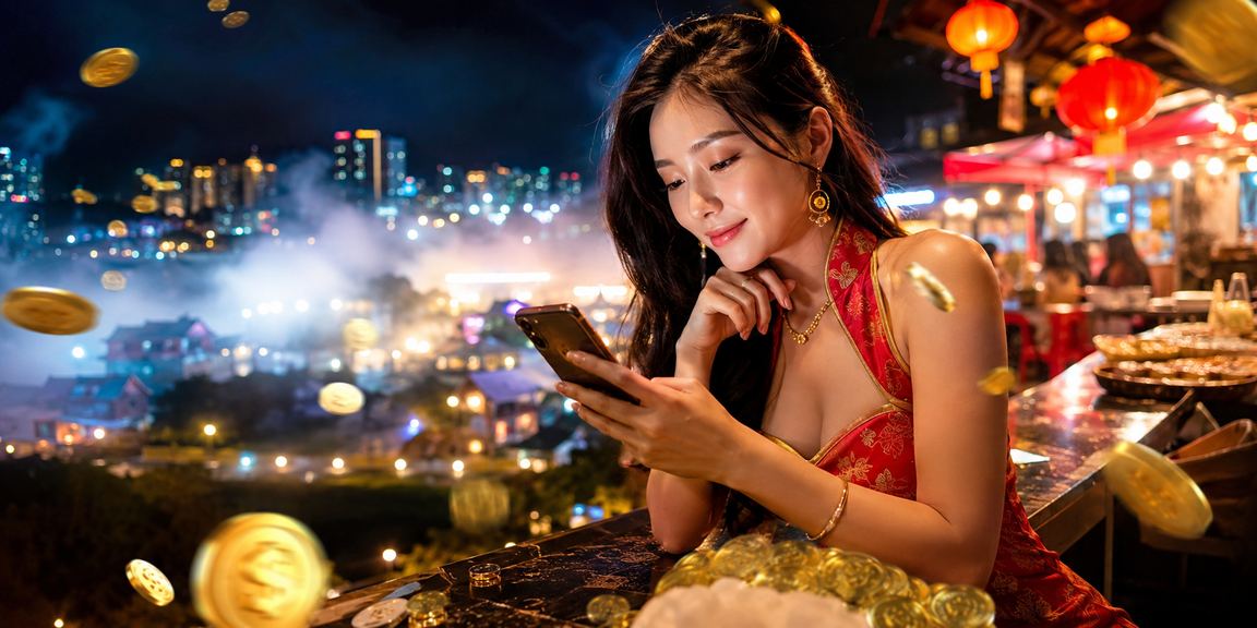 Pengguna di Genting Highlands menggunakan telefon pintar untuk bertaruh bola sepak melalui flix2day